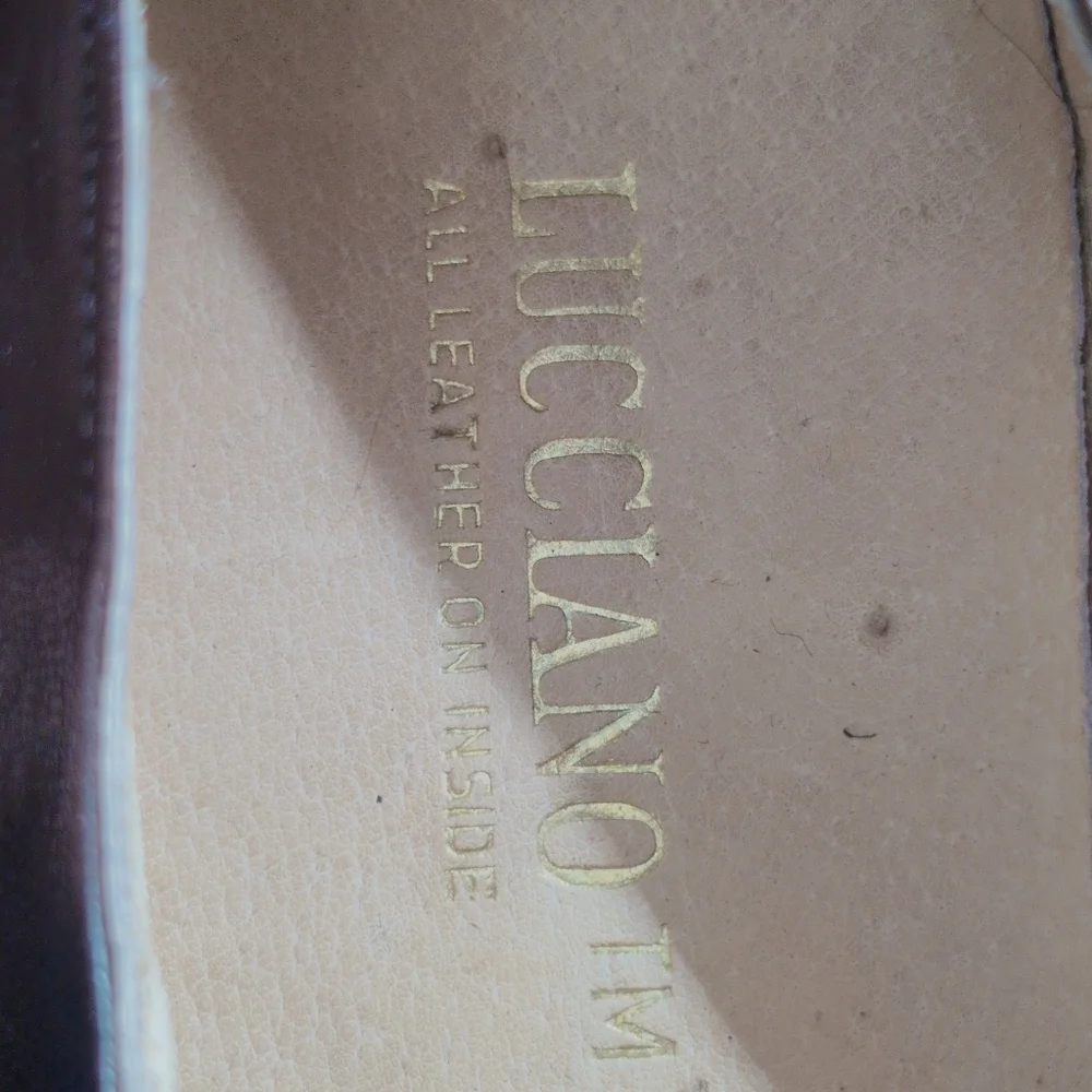 Elegant Lucciano Italy Sz 9 Brown Leather Men's Cap Toe Shoes